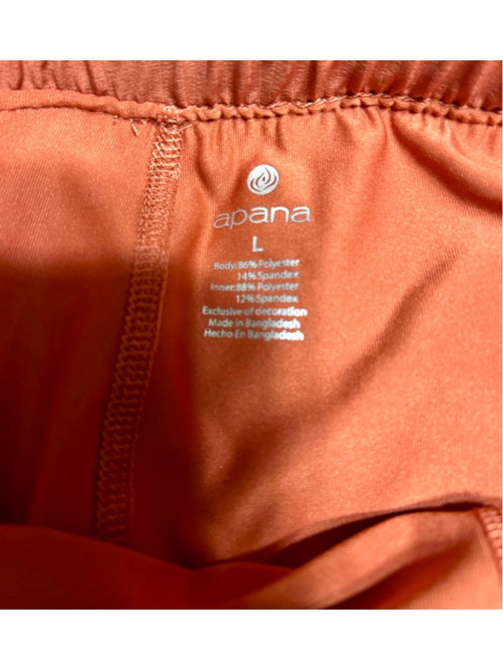 Apana Women's Orange Skort Skirt Shorts Size L Summer Yoga - Picture 2 of 7